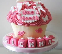 One Month Celebration Giant Cupcake