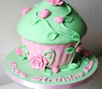 Rose Vine Birthday Giant Cupcake