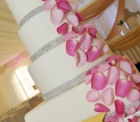 Rose petal wedding cake